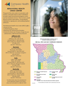 Behavioral Health Crisis Center Flyer