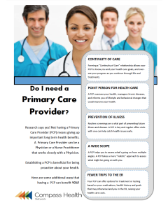 Do I need a Primary Care Provider