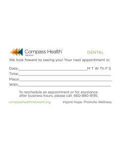 Western Dental Appointment Business Cards