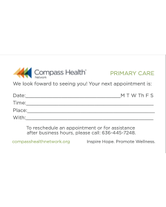 Southern Primary Care Appointment Business Cards